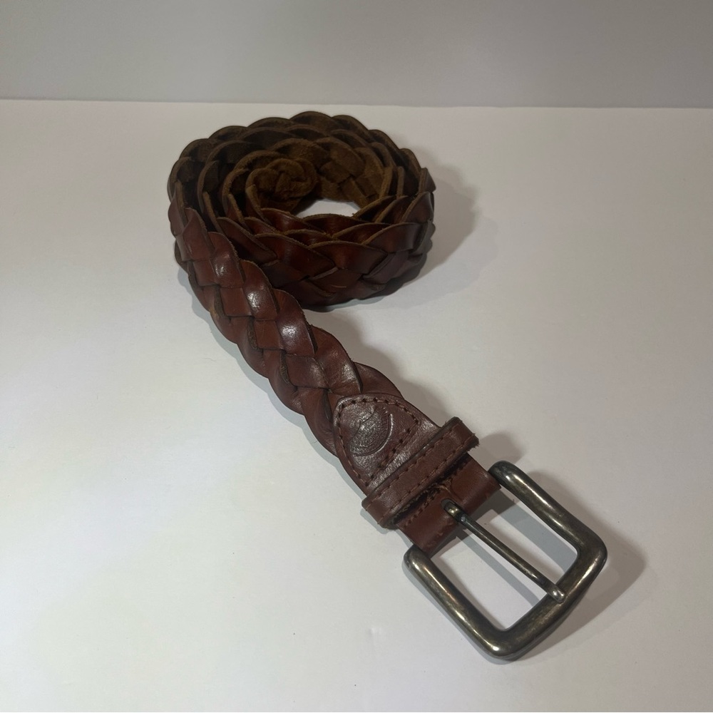 Levi Strauss Authentic Braided Brown Genuine Leather Belt 38/95 Argentina 3218